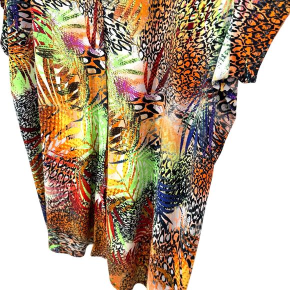 Attitudes by Renee Plus Size 3X Tropical Hawaii Beach Asymmetrical Shirt Top - Picture 6 of 8